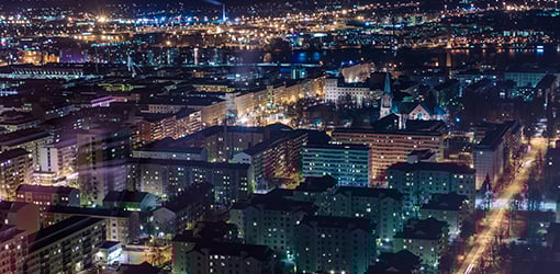 Beautiful city lights at night.