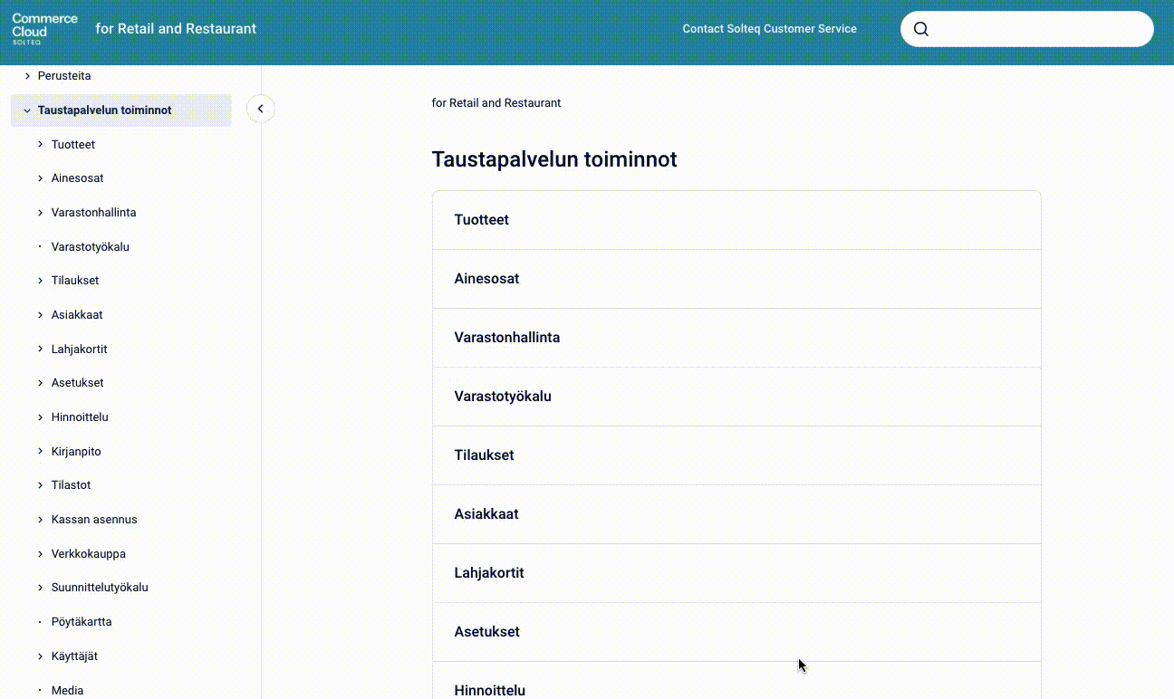 AI hakutoiminto Commerce Cloudissa
