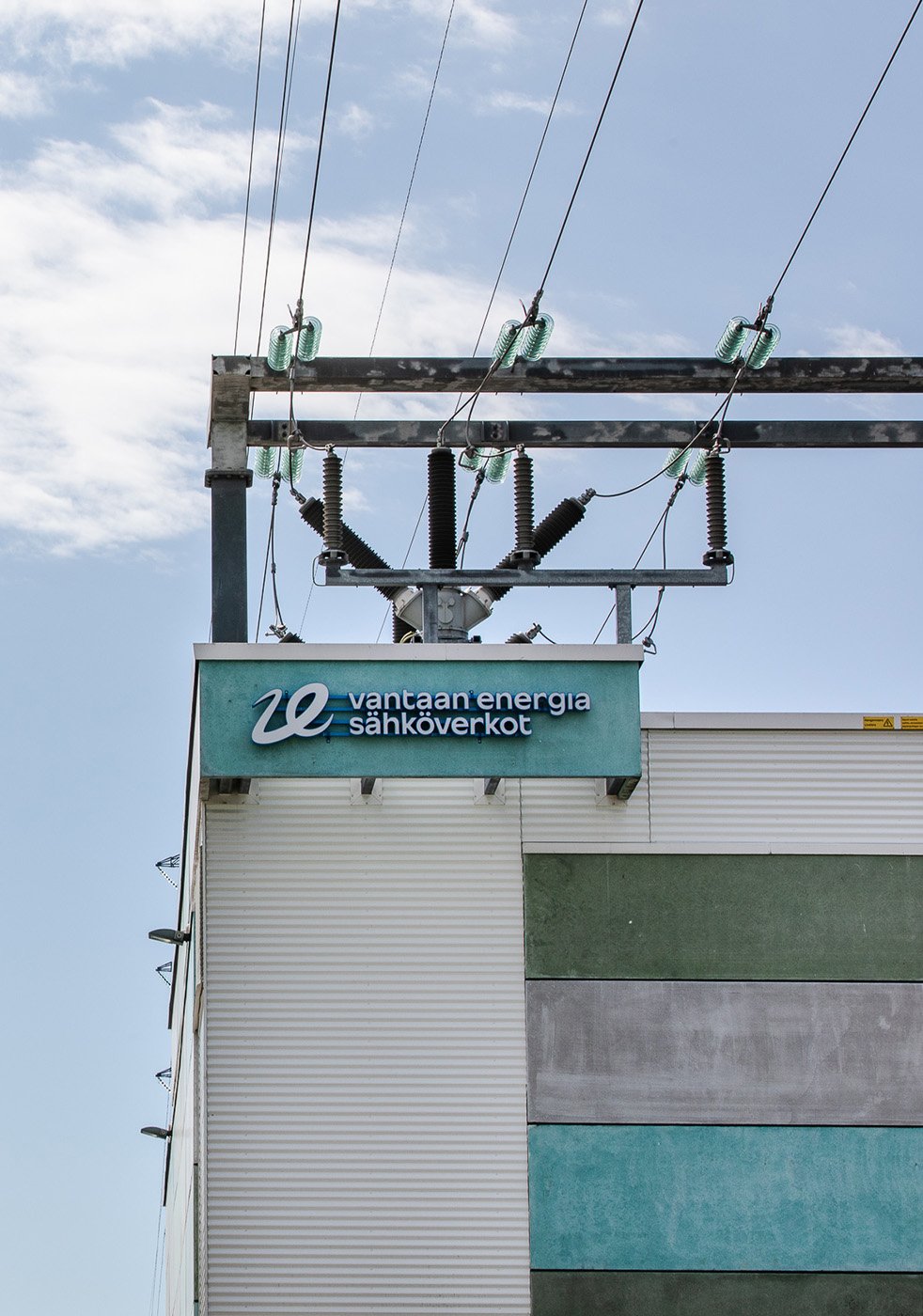 The building and power lines of Vantaan Energia Sähköverkot