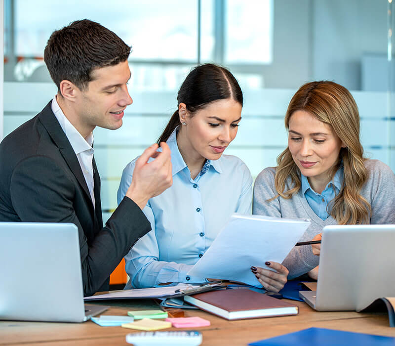 Consultants making a business case.
