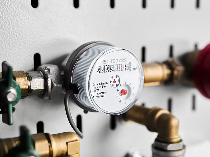 Billede af en vandmåler.