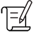A contract document and pen with text