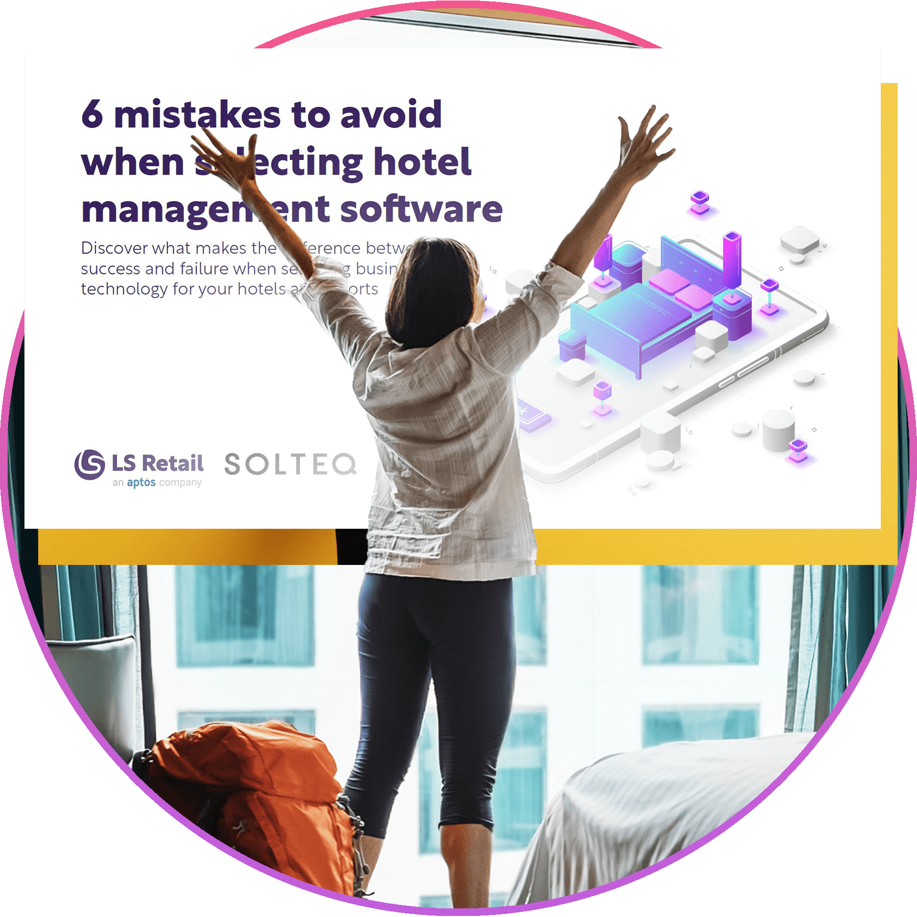 Hotel guest in front of whitepaper cover image