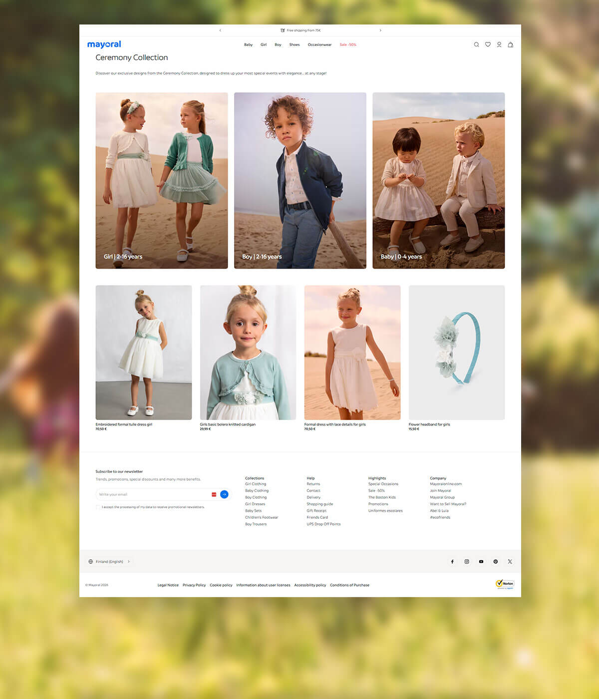 Mayoral website screenshot