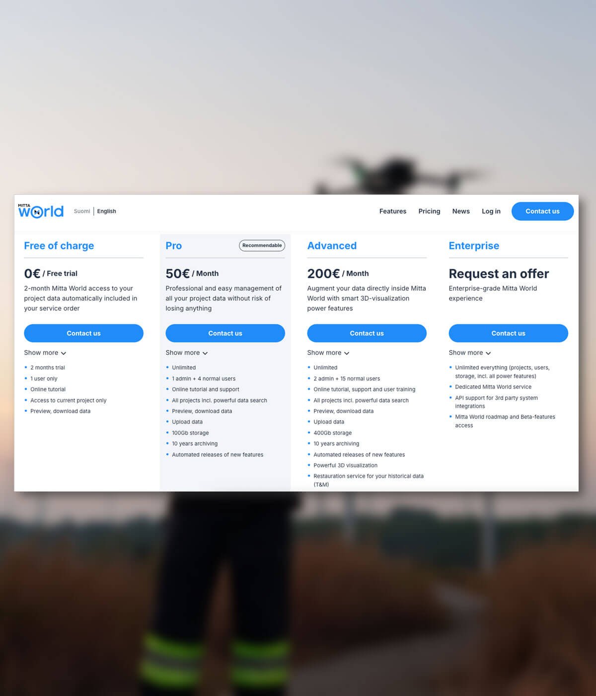 Mitta Group website module screenshot