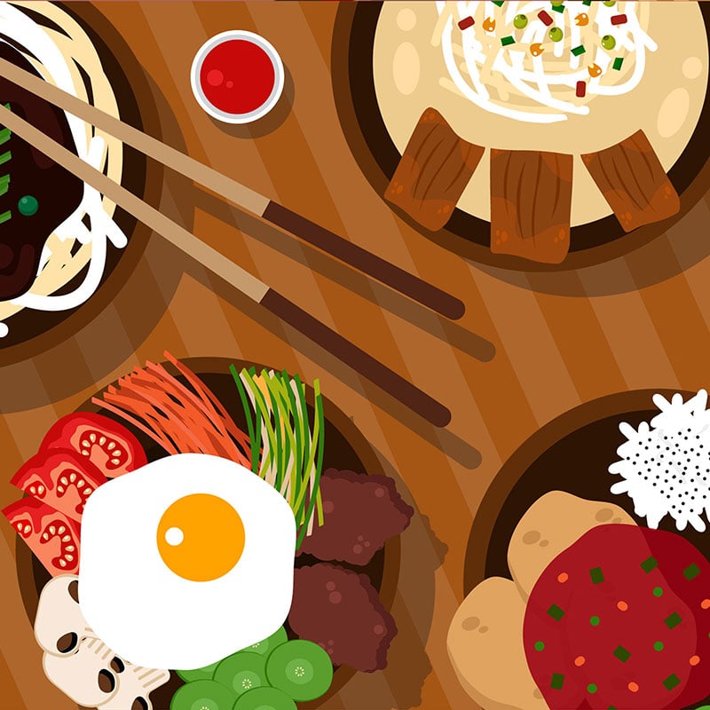 Koreansk madillustration