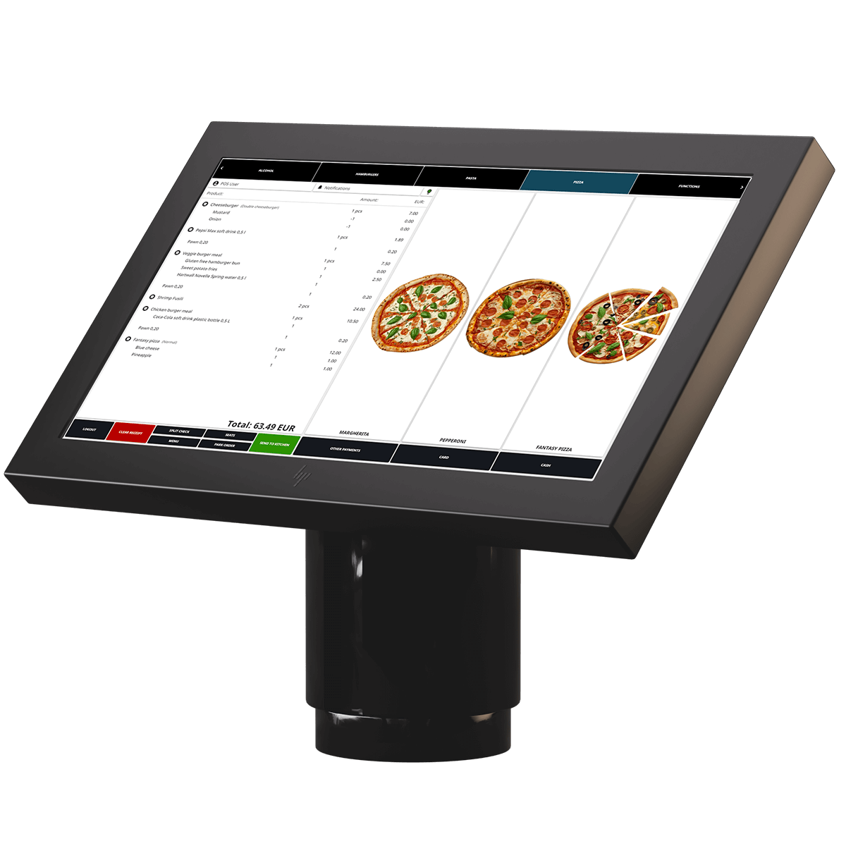 Commerce Cloud point of sale system view in HP display.