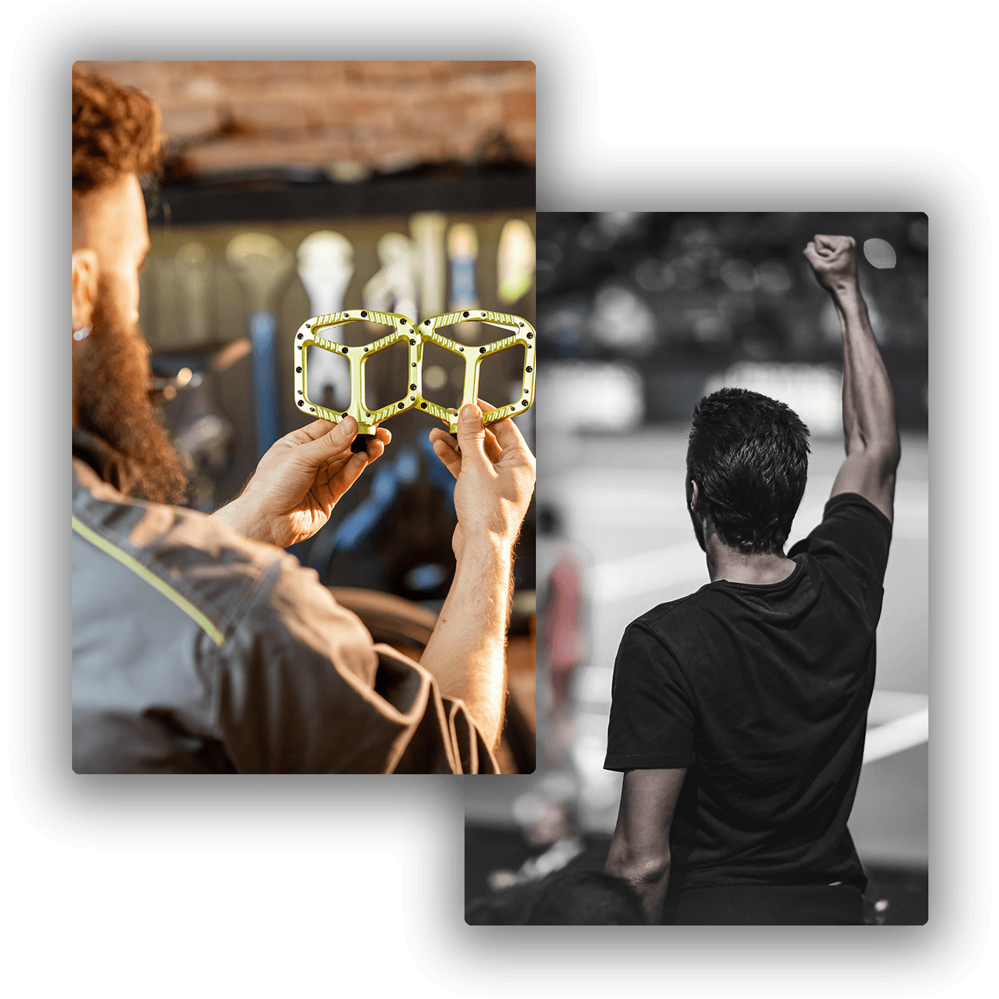 Worker inspecting a product component and a tennis match moment, representing integrated systems and high-performance POS handling across retail operations and live environments