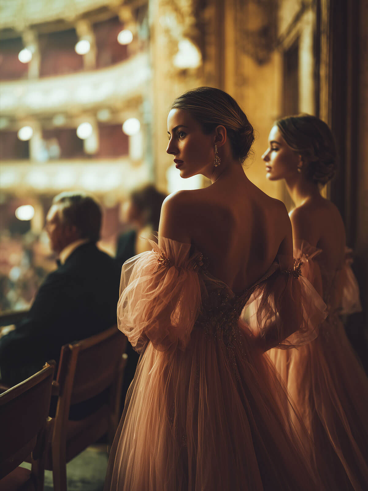 Two women standing in a high-end venue environment where integrated POS and payment solutions support seamless customer interactions