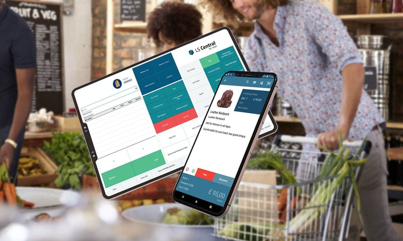 LS Central UI på en tablet og mobil