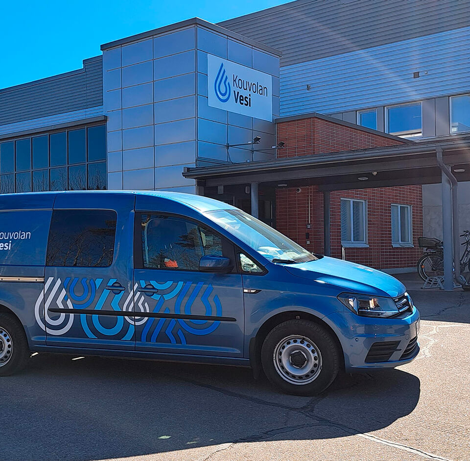 Kouvolan Vesi’s building and van (photo: Kouvolan Vesi)