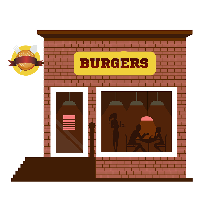 Burger restaurant.