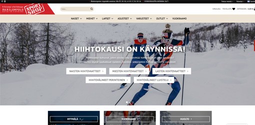 Äkäslompolo SportShopin etusivu.