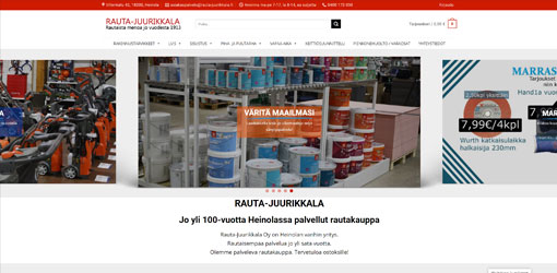 Rauta-Juurikkala verkkokaupan etusivu