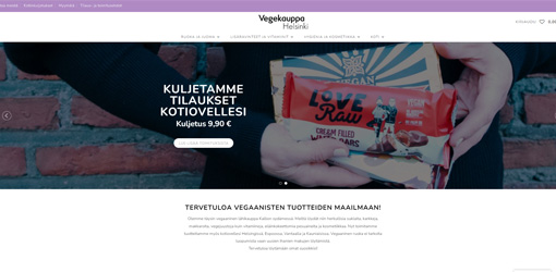 Vegekauppa verkkokaupan etusivu