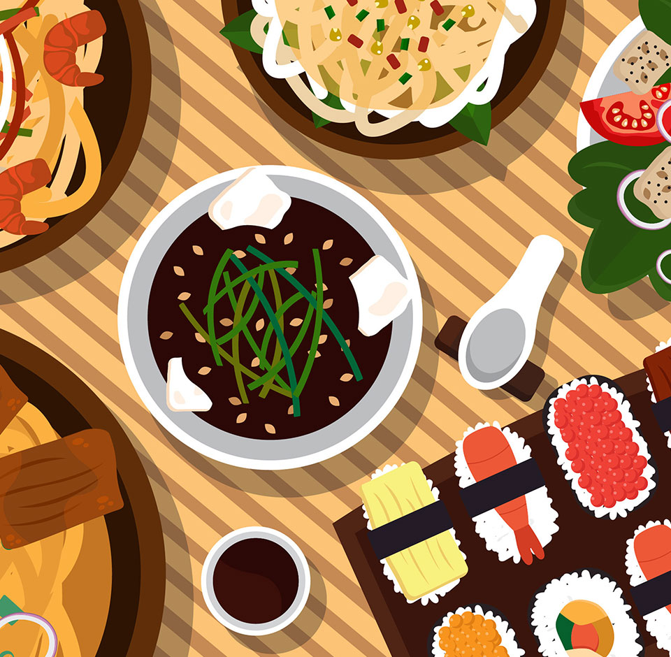 Japansk madillustration