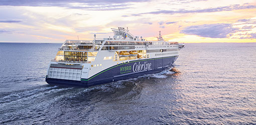 Color Line cruise ship on a sea