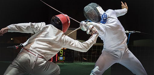Two fencers
