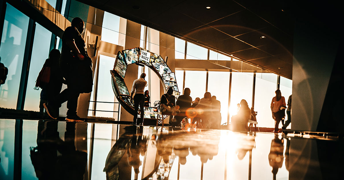 i4U - People in the modern lobby in the light spaces of an energy company