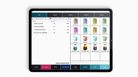Solteq Commerce Cloud tablet view.