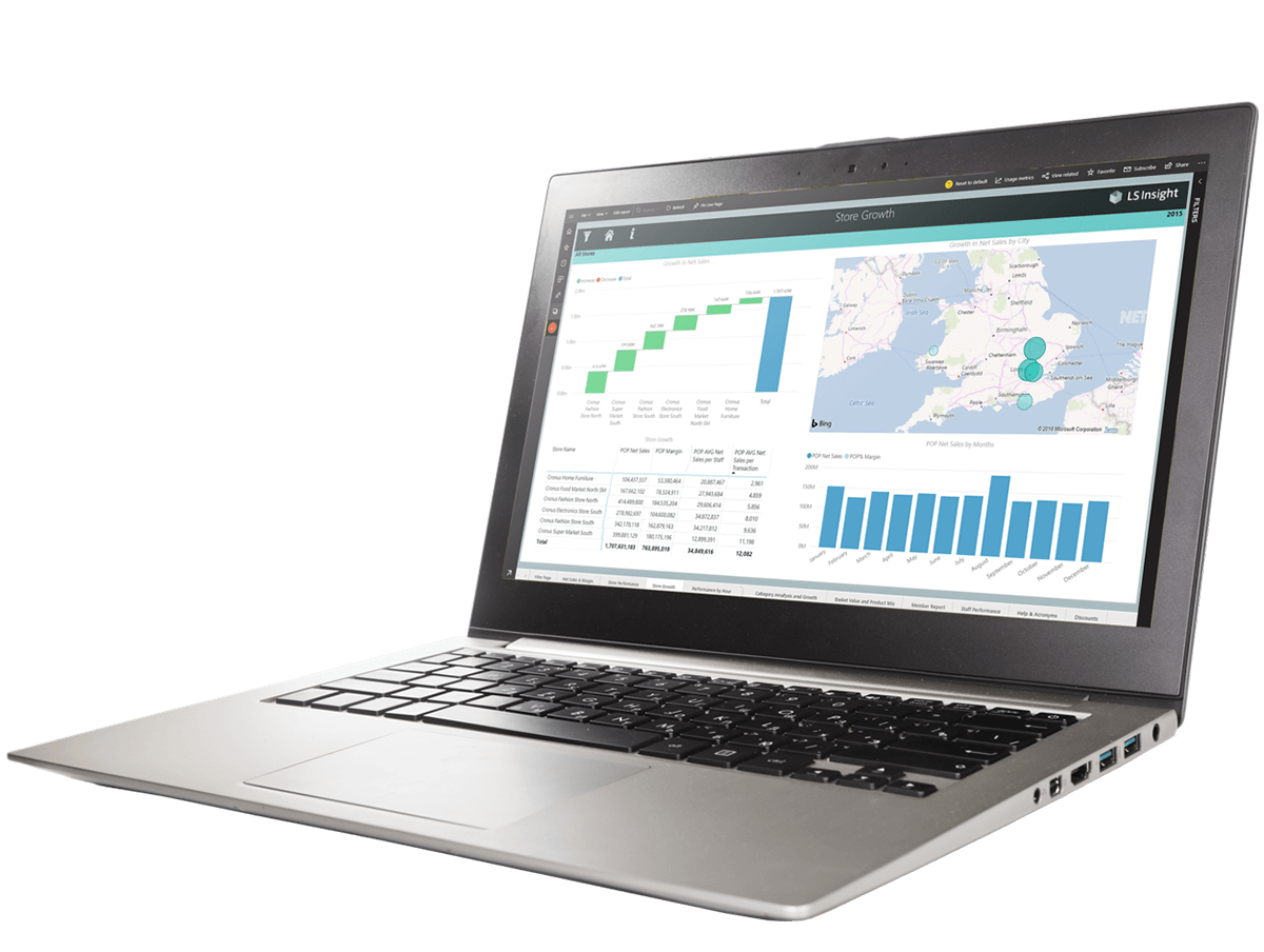 LS Insight reports on a laptop screen