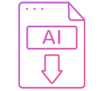 AI icon depicting the creation of content with artificial intelligence
