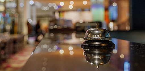 Hotel bell ring on a counter