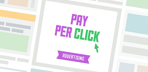 Et billede af en digital annonceillustration med teksten Pay Per Click